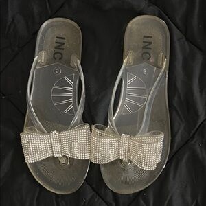 INC International Concepts Women's Clear Bow Sandals